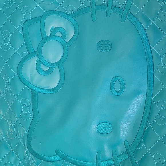 Large Sanrio Hello Kitty Tote purse handbag Teal color - Picture 2 of 9
